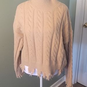 Dreamers Beige Cowl Neck Sweater
